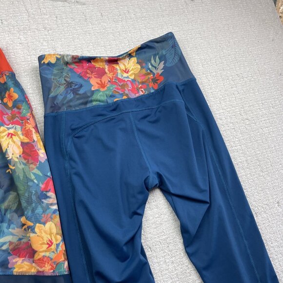 Lot x2 Surin Sport Leggings Athletic Gym / Yoga Floral AOP Tropical Women Sz M - Picture 15 of 16